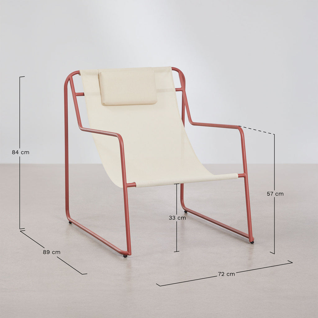 Hamaca avec accoudoirs en acier avec coussin Lorvian