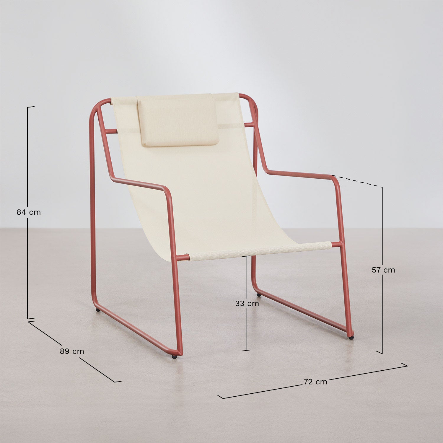 Hamaca avec accoudoirs en acier avec coussin Lorvian