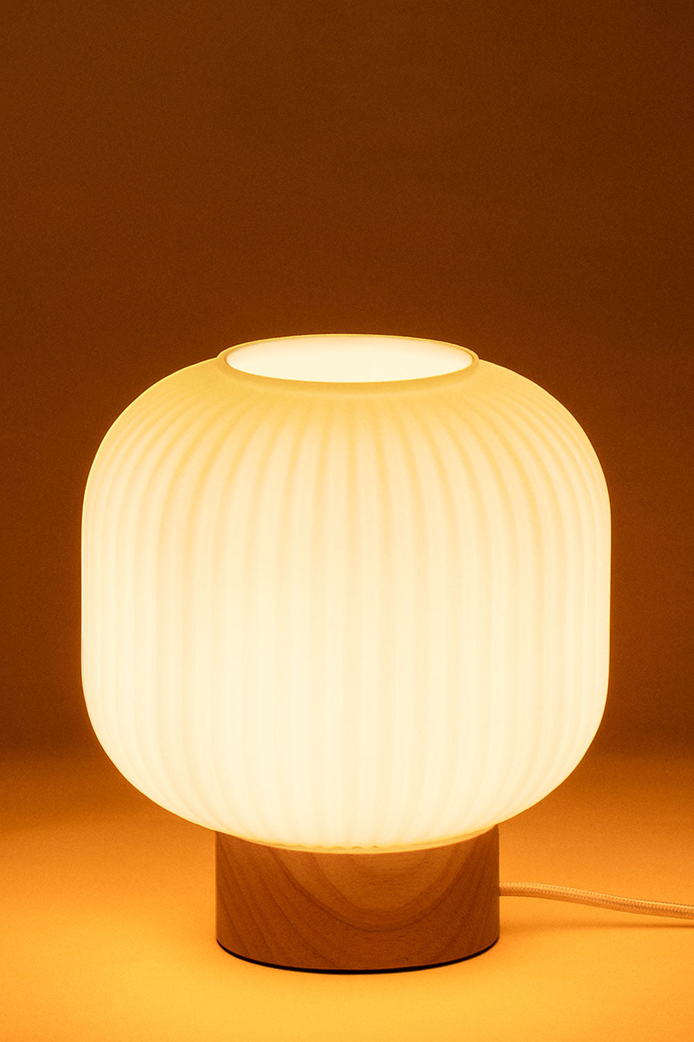 Lampe de table en bois et verre Bruner