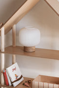 Lampe de table en bois et verre Bruner