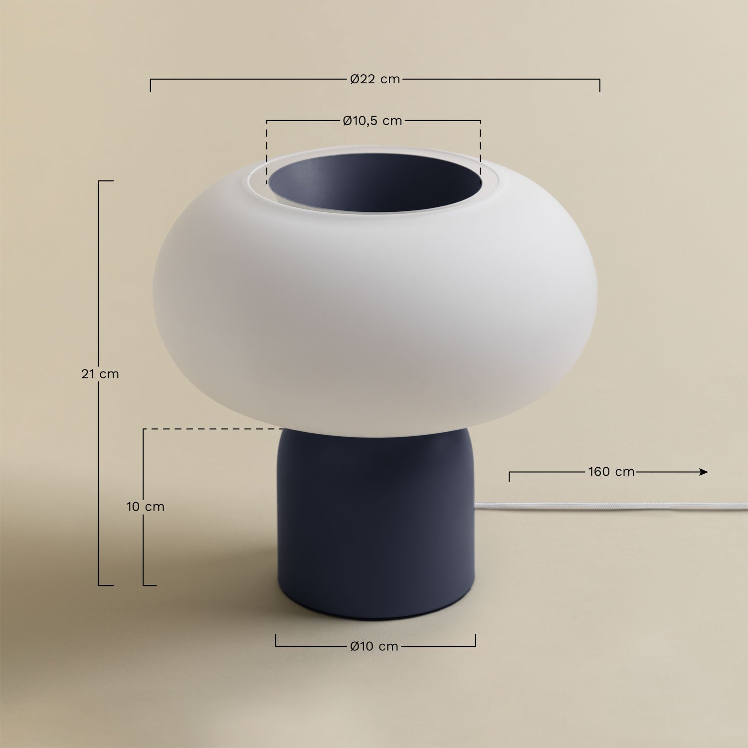 Lampe de table LED en cristal et fer Deruent