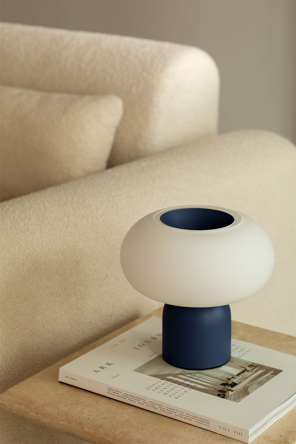 Lampe de table LED en cristal et fer Deruent