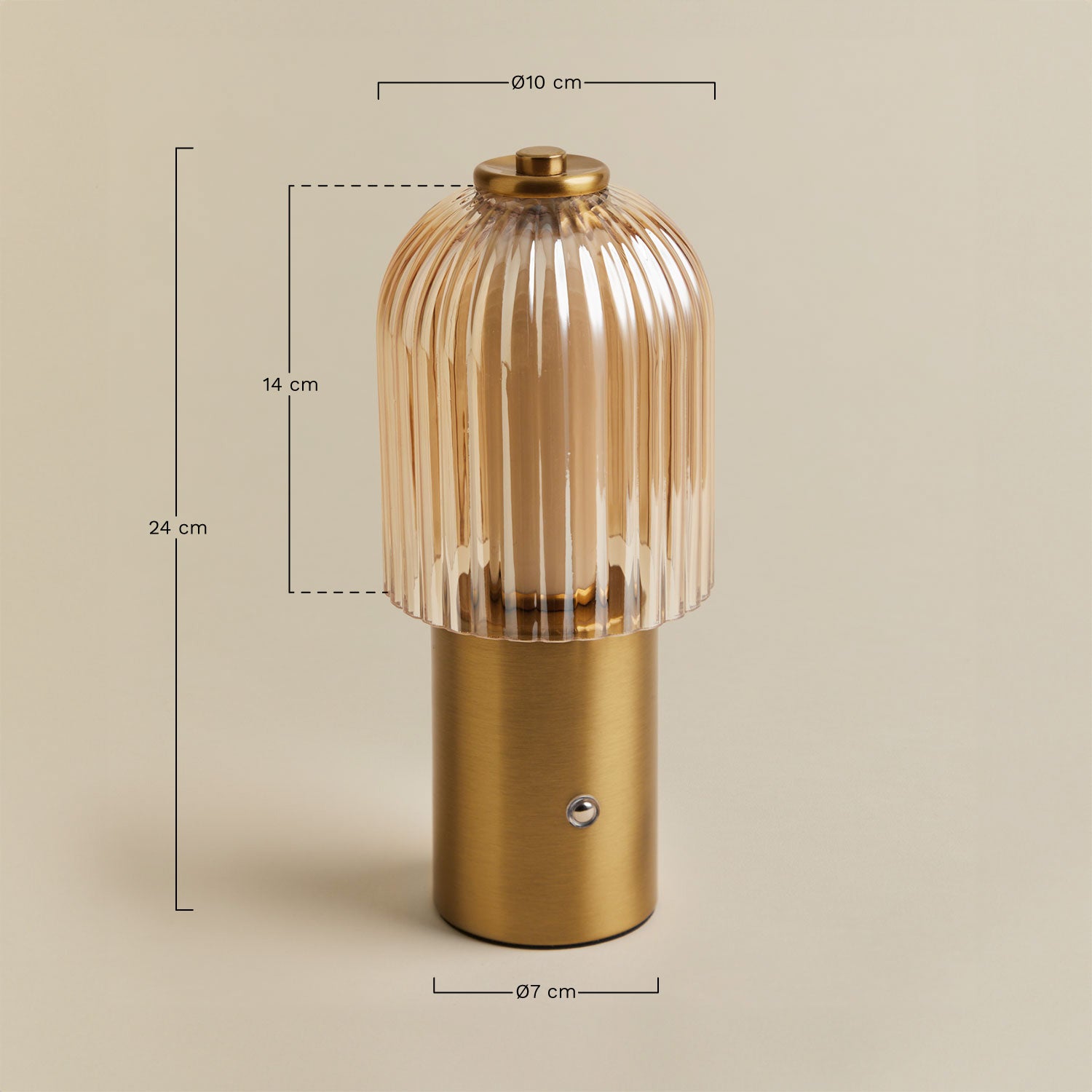 Lampe de table LED sans fil pour extérieur en fer et verre Neristan
