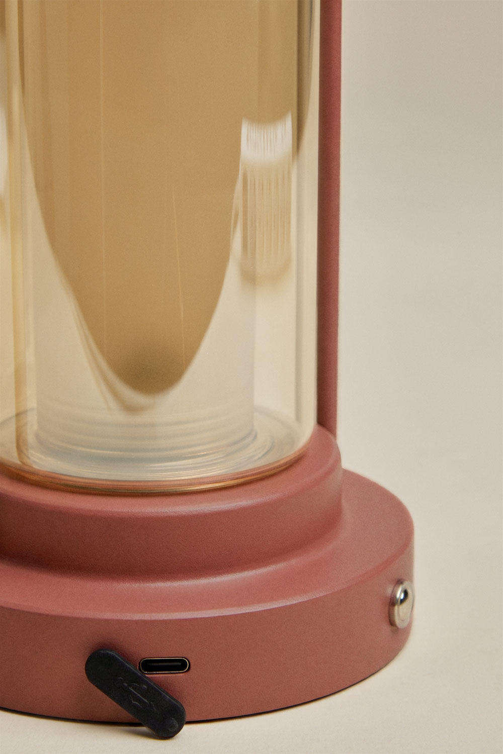 Lampe de table LED sans fil en fer et verre Sorlix