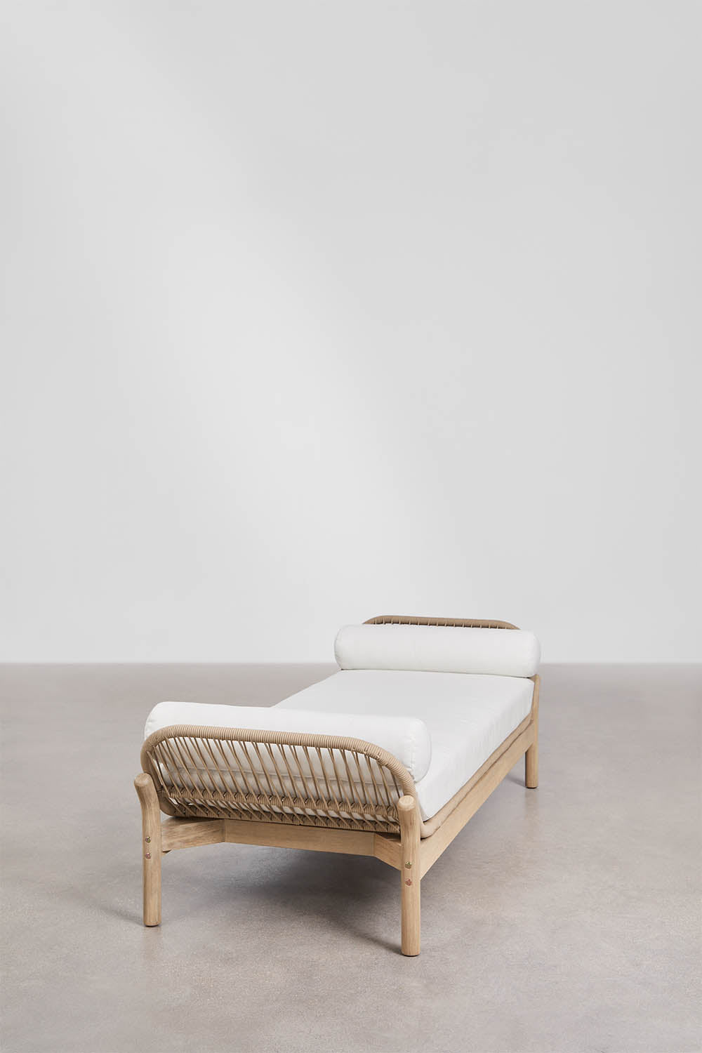 Divan de jardin en bois d'acacia et corde tressée Karvia