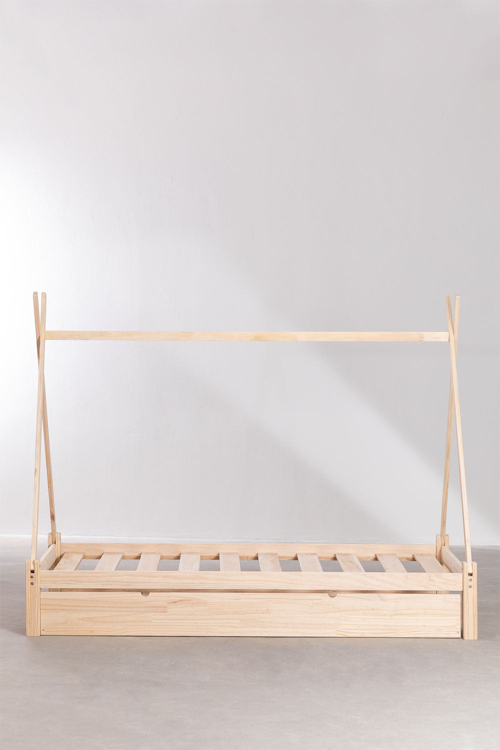 Lit gigogne pour matelas de 90 cm en bois de pin Joan Kids
