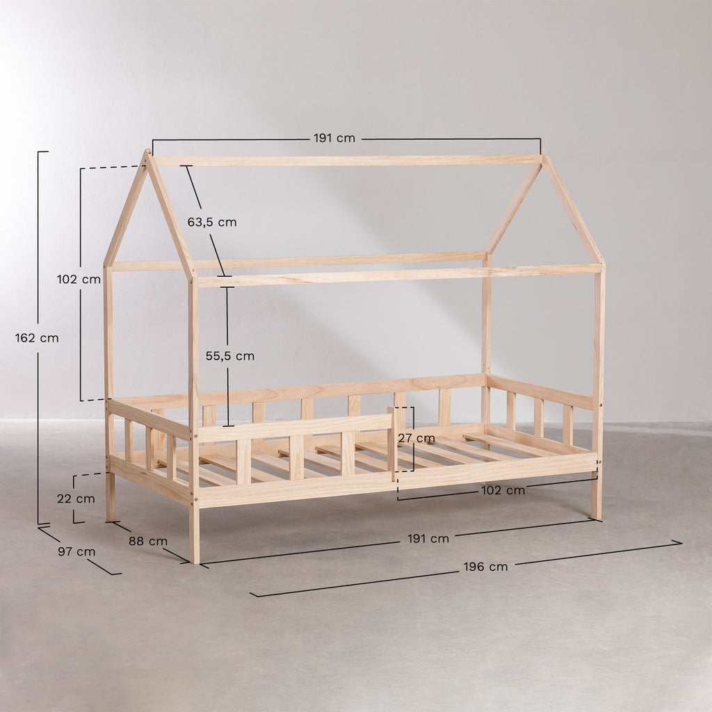 Lit gigogne pour matelas 90 x 190 cm en bois Kelly Kids