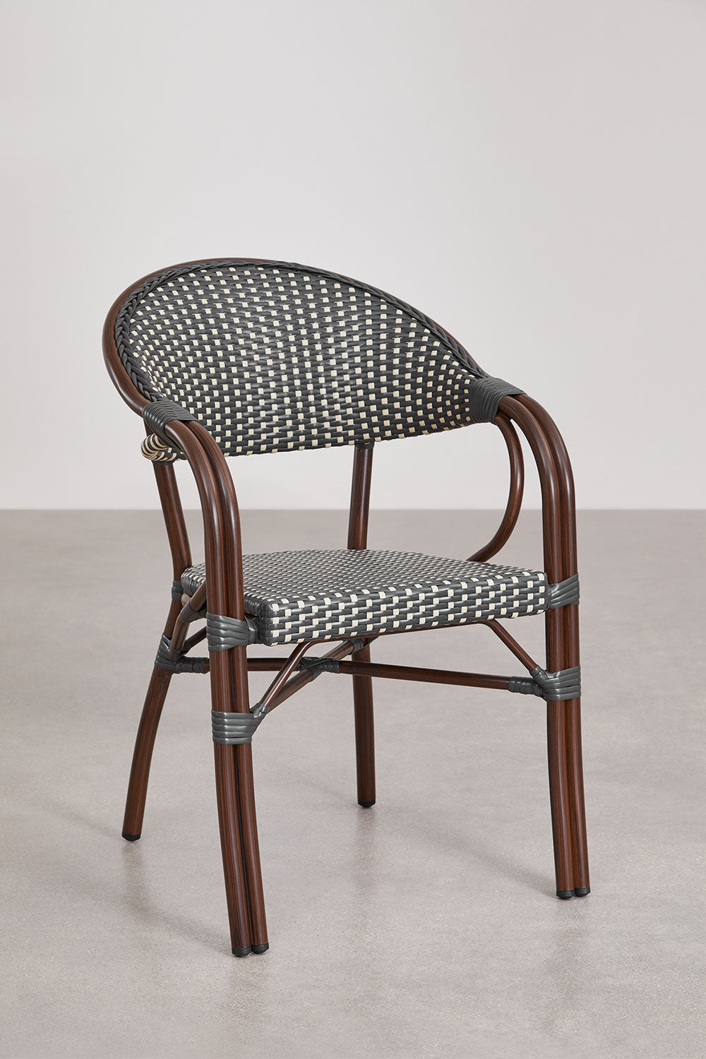 Lot de 2 chaises de jardin empilables avec accoudoirs en aluminium Brielle Bistro