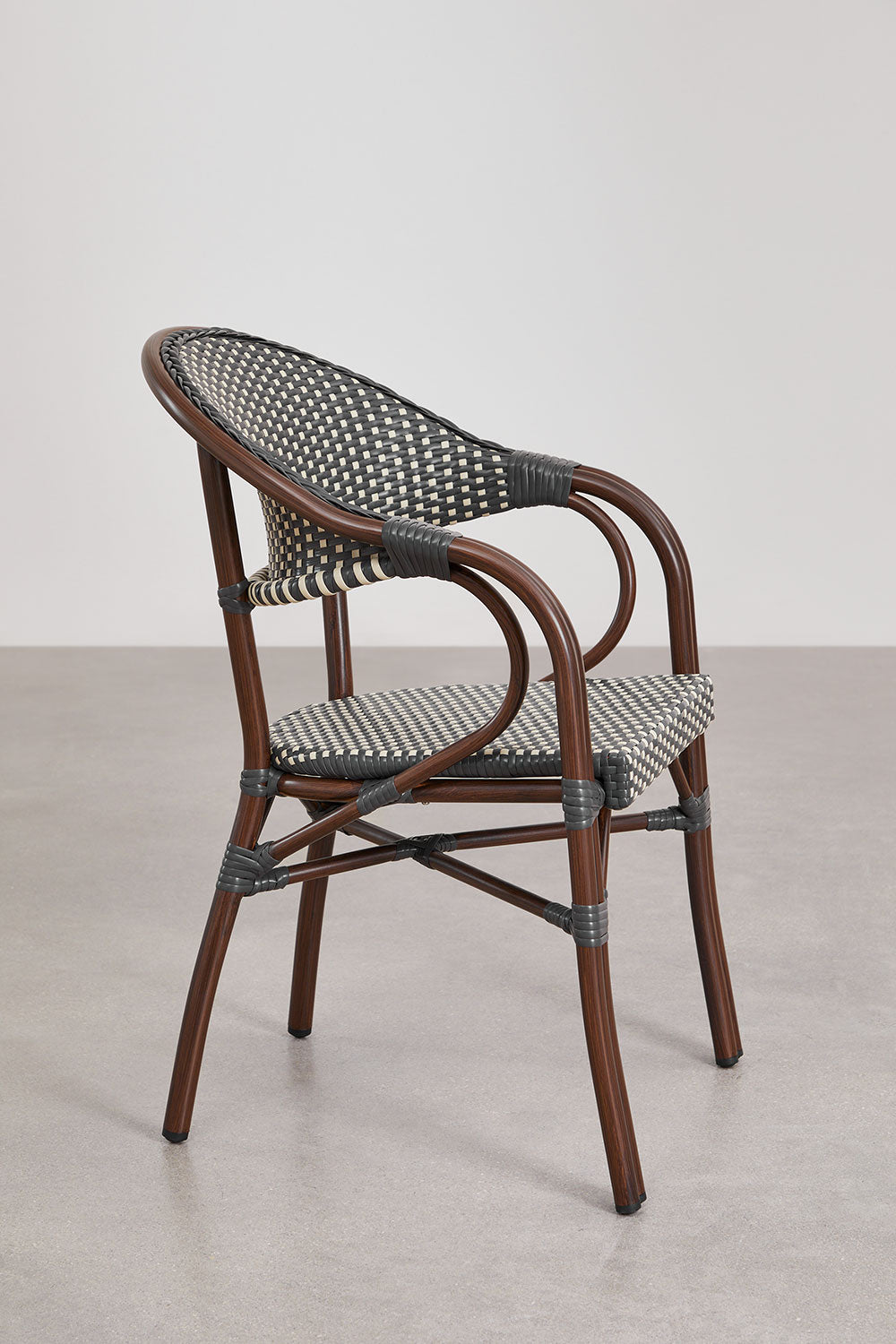 Lot de 2 chaises de jardin empilables avec accoudoirs en aluminium Brielle Bistro
