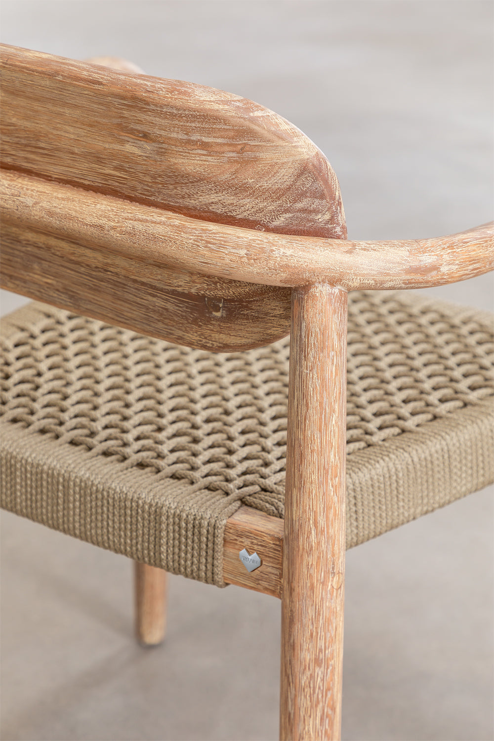 Pack de 2 chaises de jardin avec accoudoirs en bois Naele