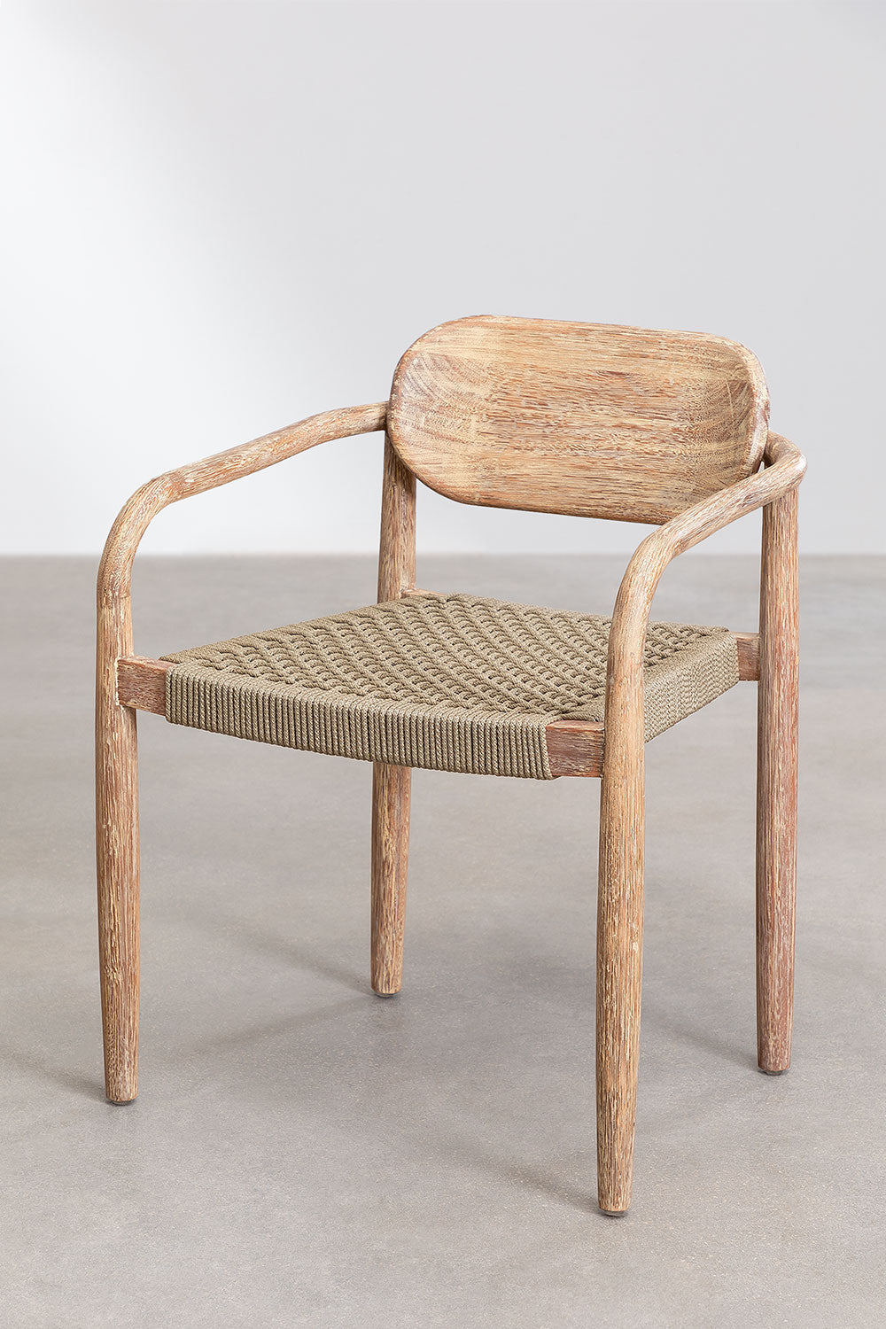 Pack de 2 chaises de jardin avec accoudoirs en bois Naele