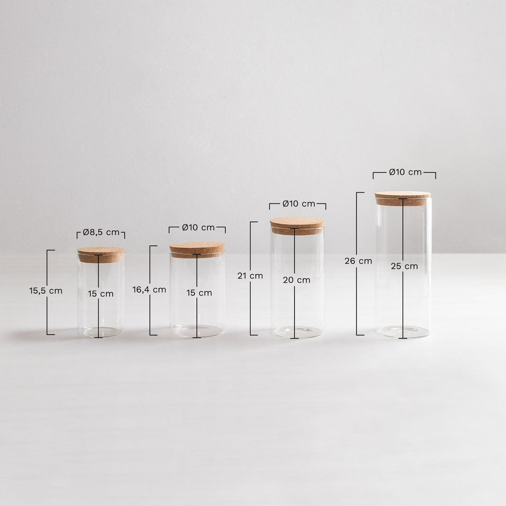 Ensemble de 4 bocaux en verre Launun