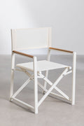 Pack de 4 chaises de réalisateur pliantes en aluminium et bois de teck Jordana