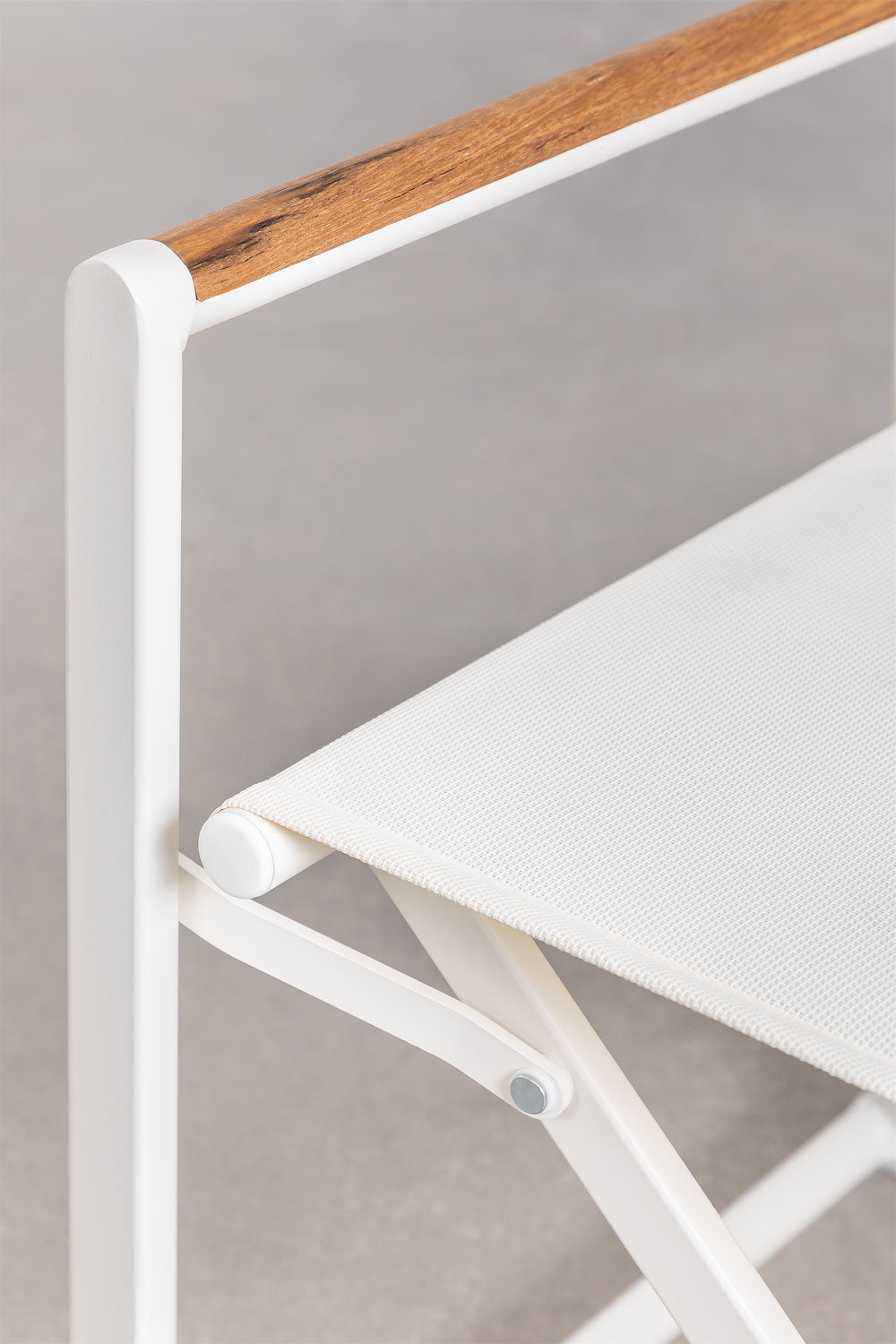 Pack de 4 chaises de réalisateur pliantes en aluminium et bois de teck Jordana