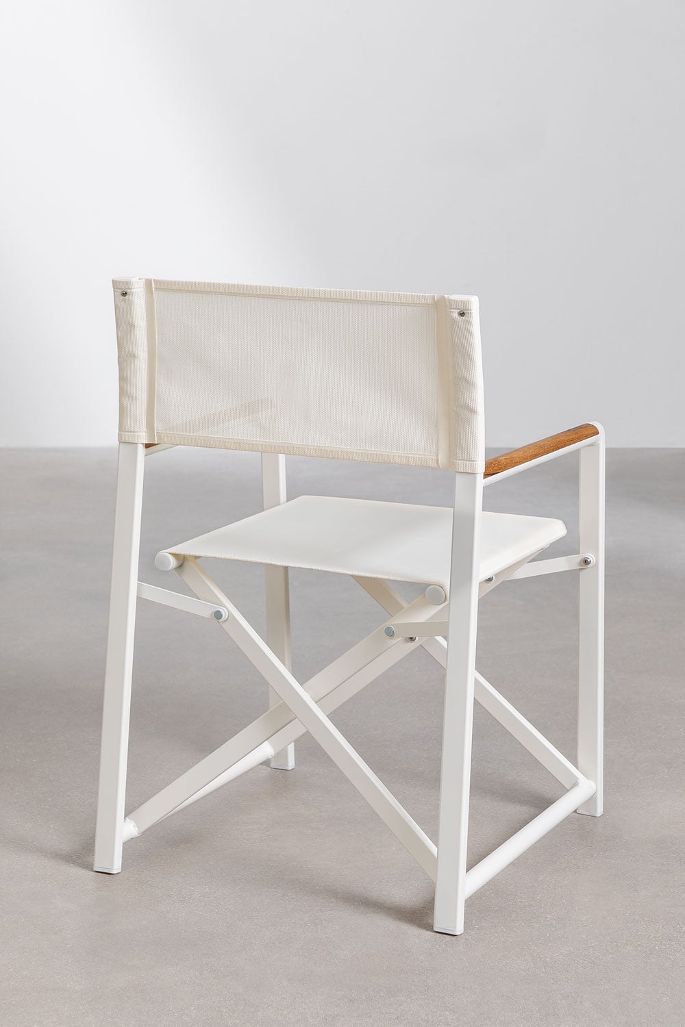 Pack de 4 chaises de réalisateur pliantes en aluminium et bois de teck Jordana