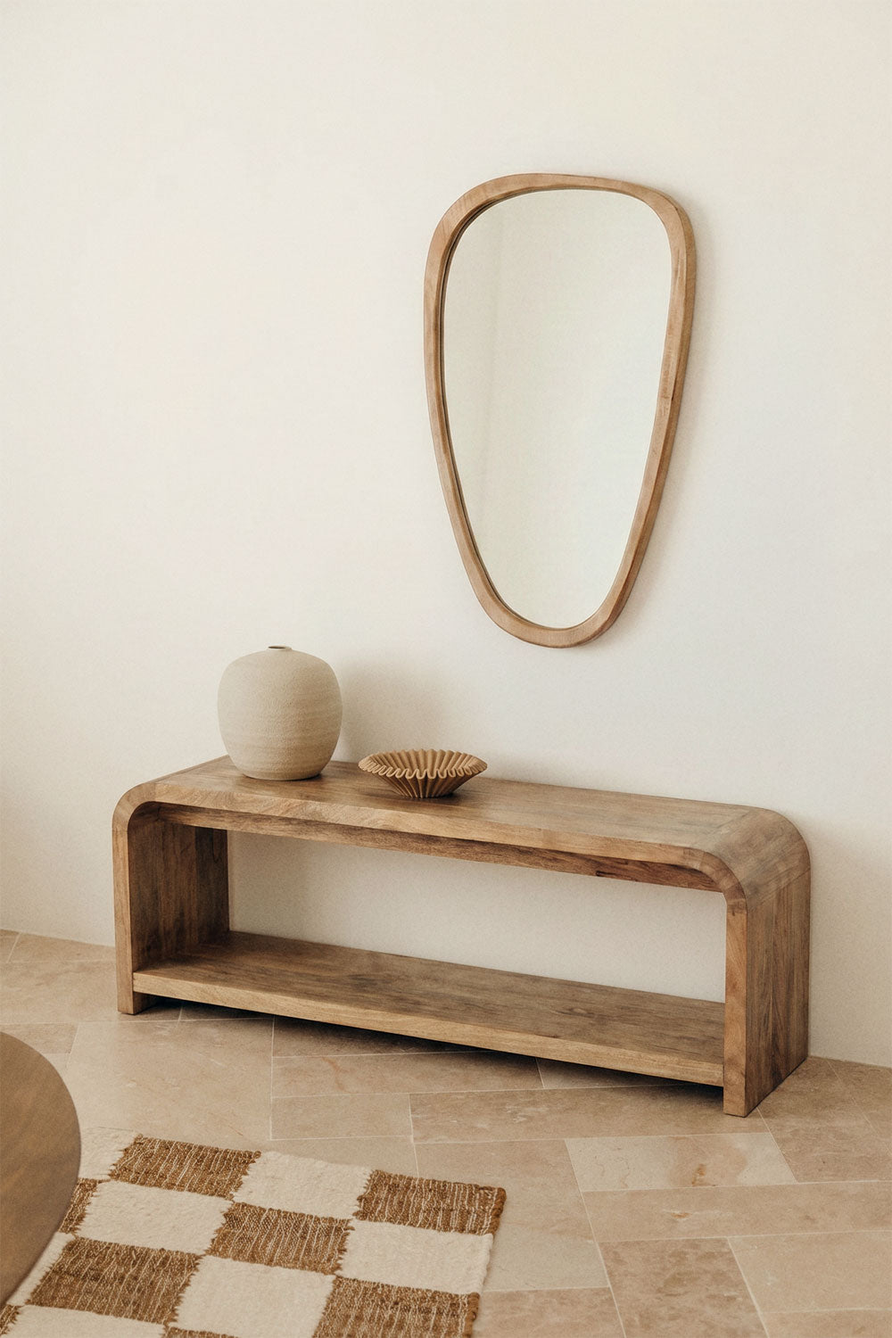 Meuble TV 120x35 cm en bois de manguier Shelby