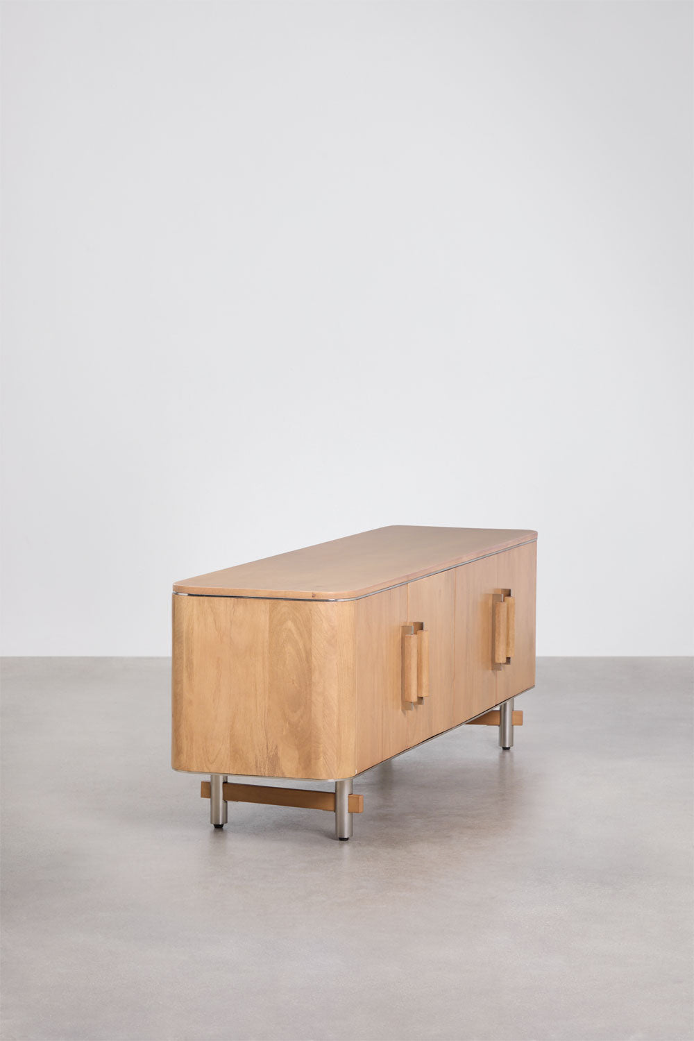 Meuble TV 160x40 cm en bois de manguier et acier Osaka