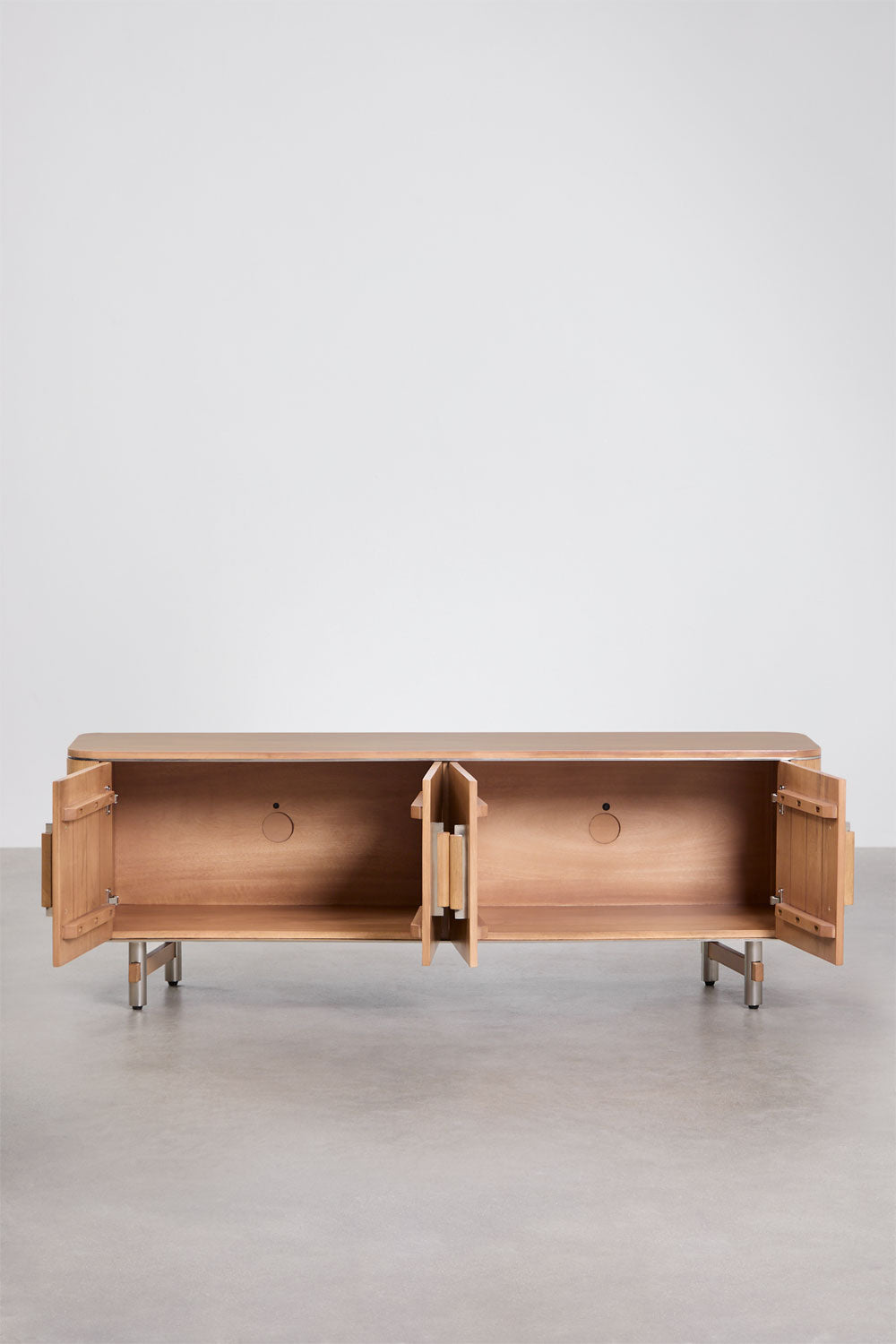 Meuble TV 160x40 cm en bois de manguier et acier Osaka