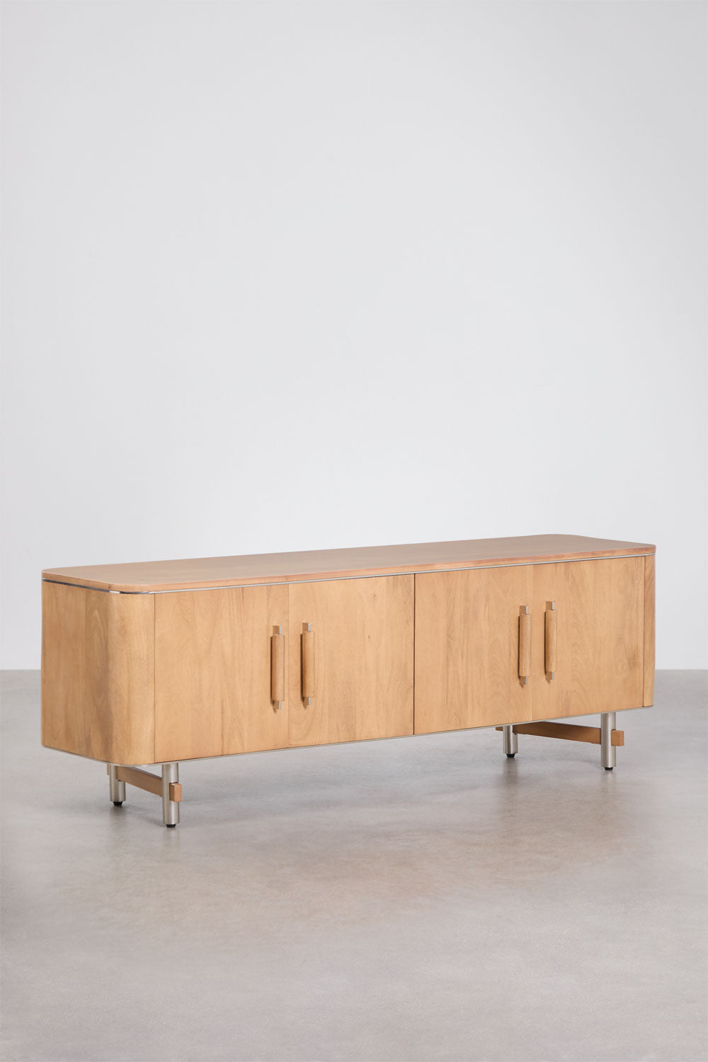 Meuble TV 160x40 cm en bois de manguier et acier Osaka
