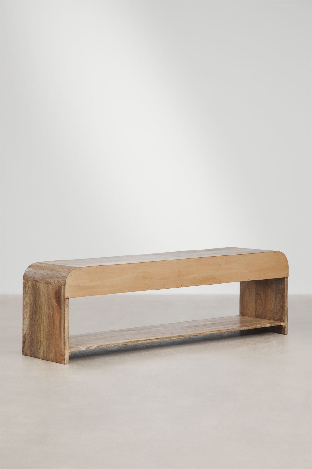 Meuble TV 165x40 cm avec rangement en bois de manguier Shelby