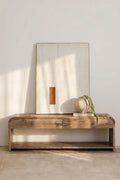 Meuble TV 165x40 cm avec rangement en bois de manguier Shelby