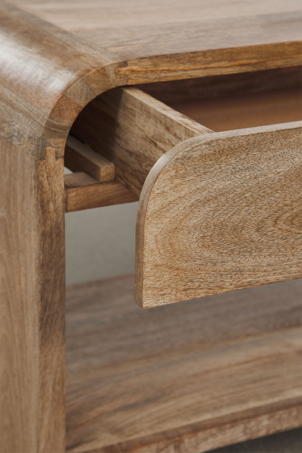 Meuble TV 165x40 cm avec rangement en bois de manguier Shelby