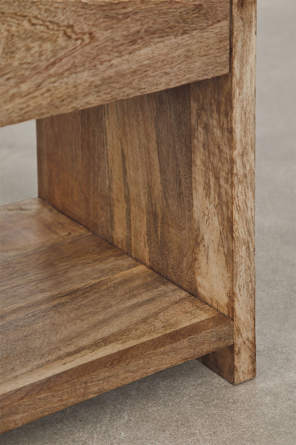 Meuble TV 165x40 cm avec rangement en bois de manguier Shelby