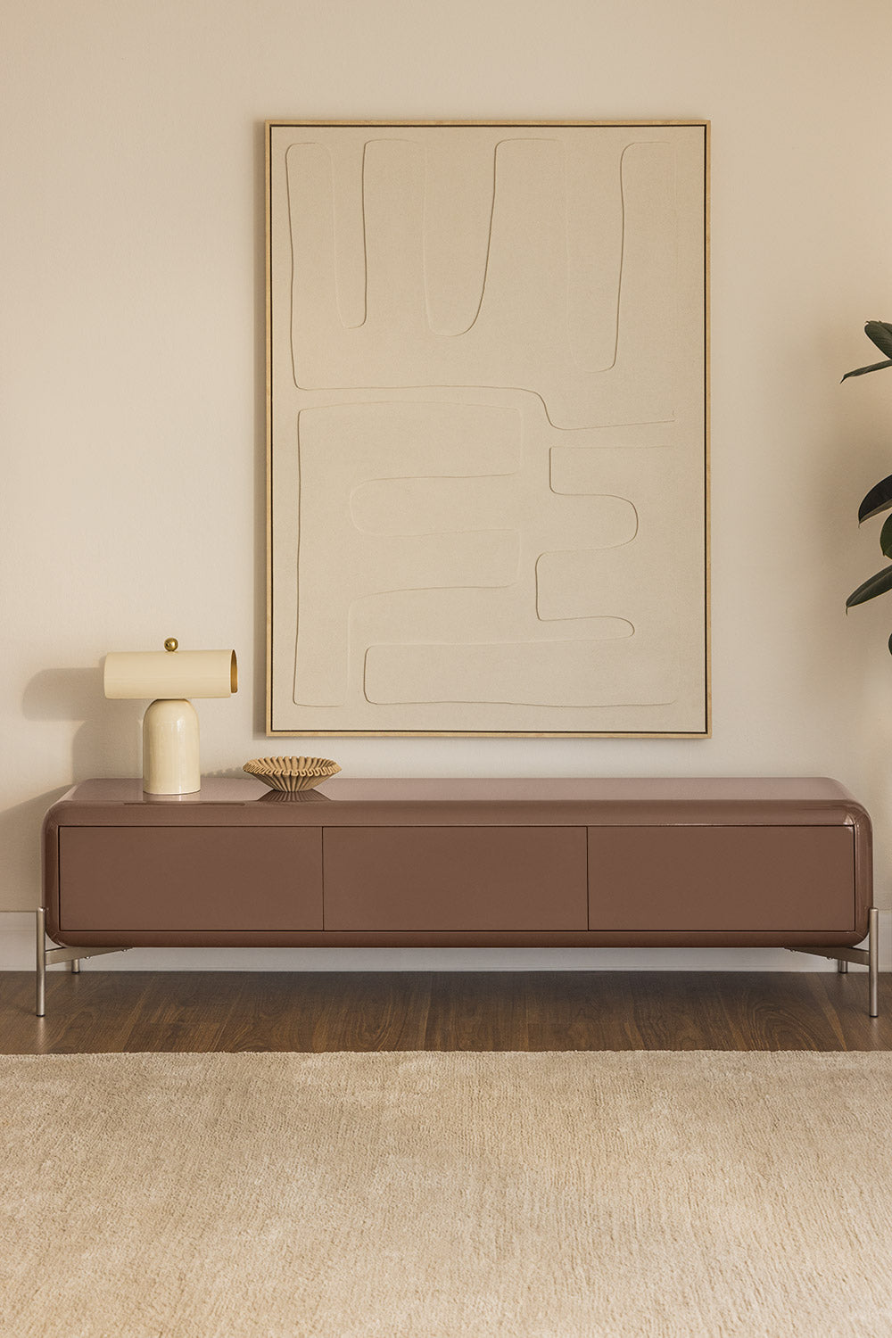 Meuble TV 180x40 cm en MDF Alazne