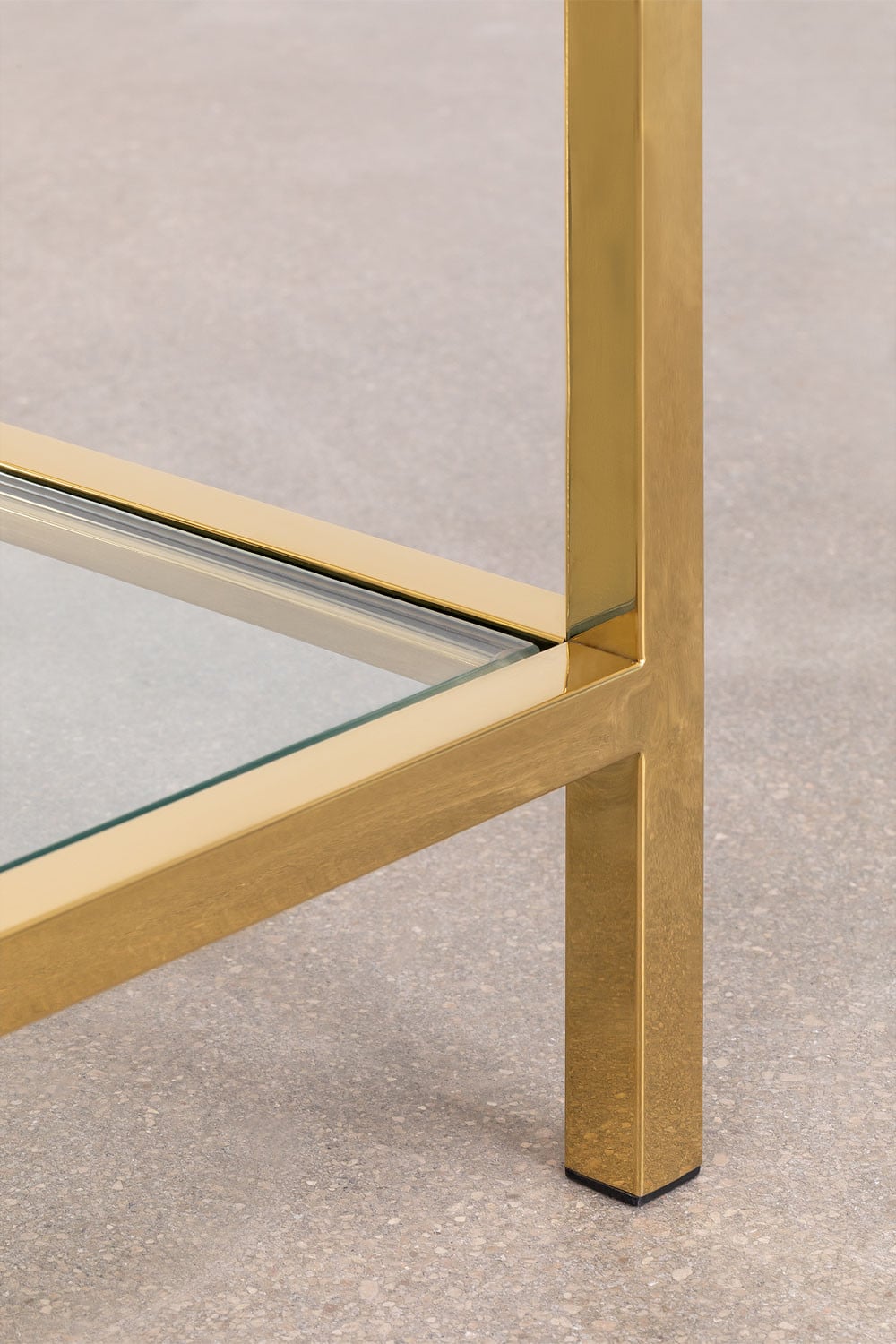 Meuble TV 150x50 cm en verre et acier Amelia