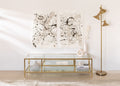 Meuble TV 150x50 cm en verre et acier Amelia