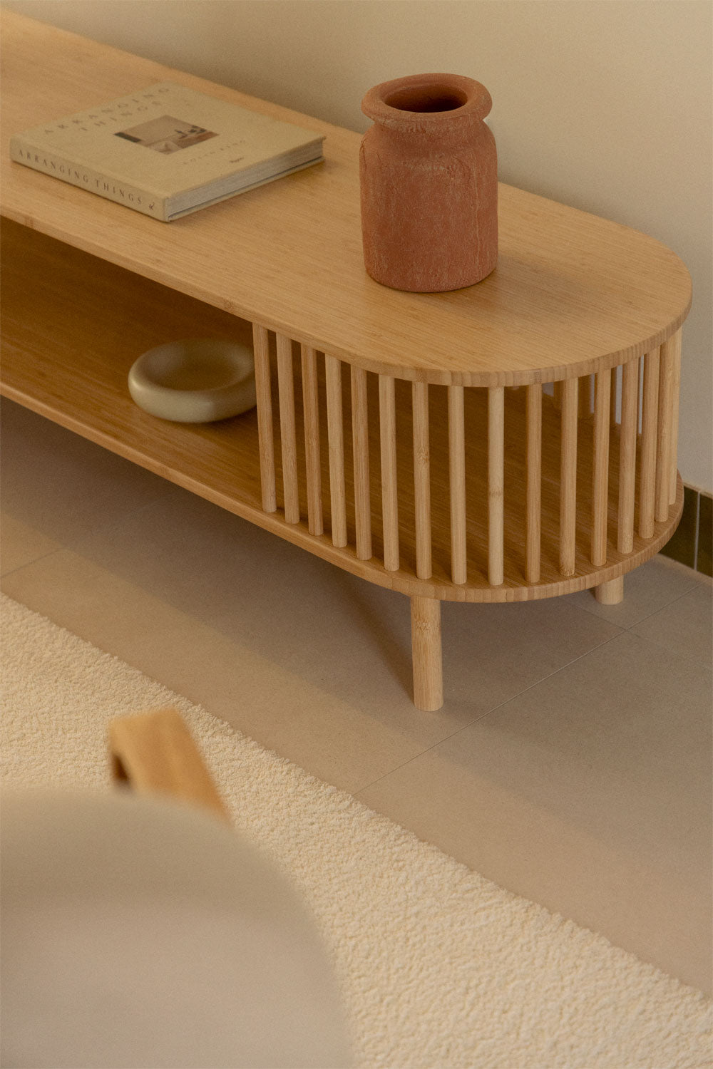 Meuble TV 150x40 cm en bambou Connery