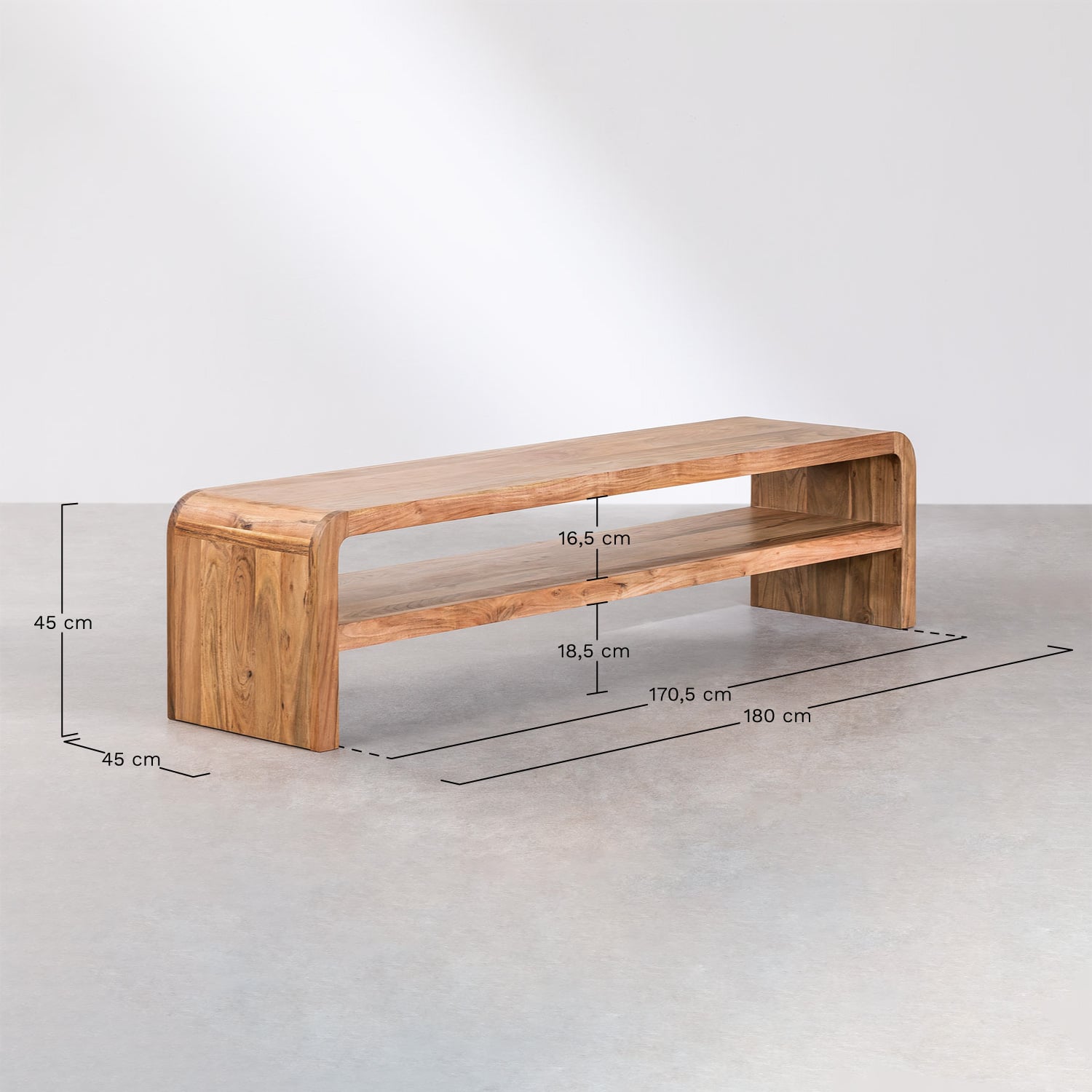 Meuble TV 180x45 cm en bois d'acacia Vacry