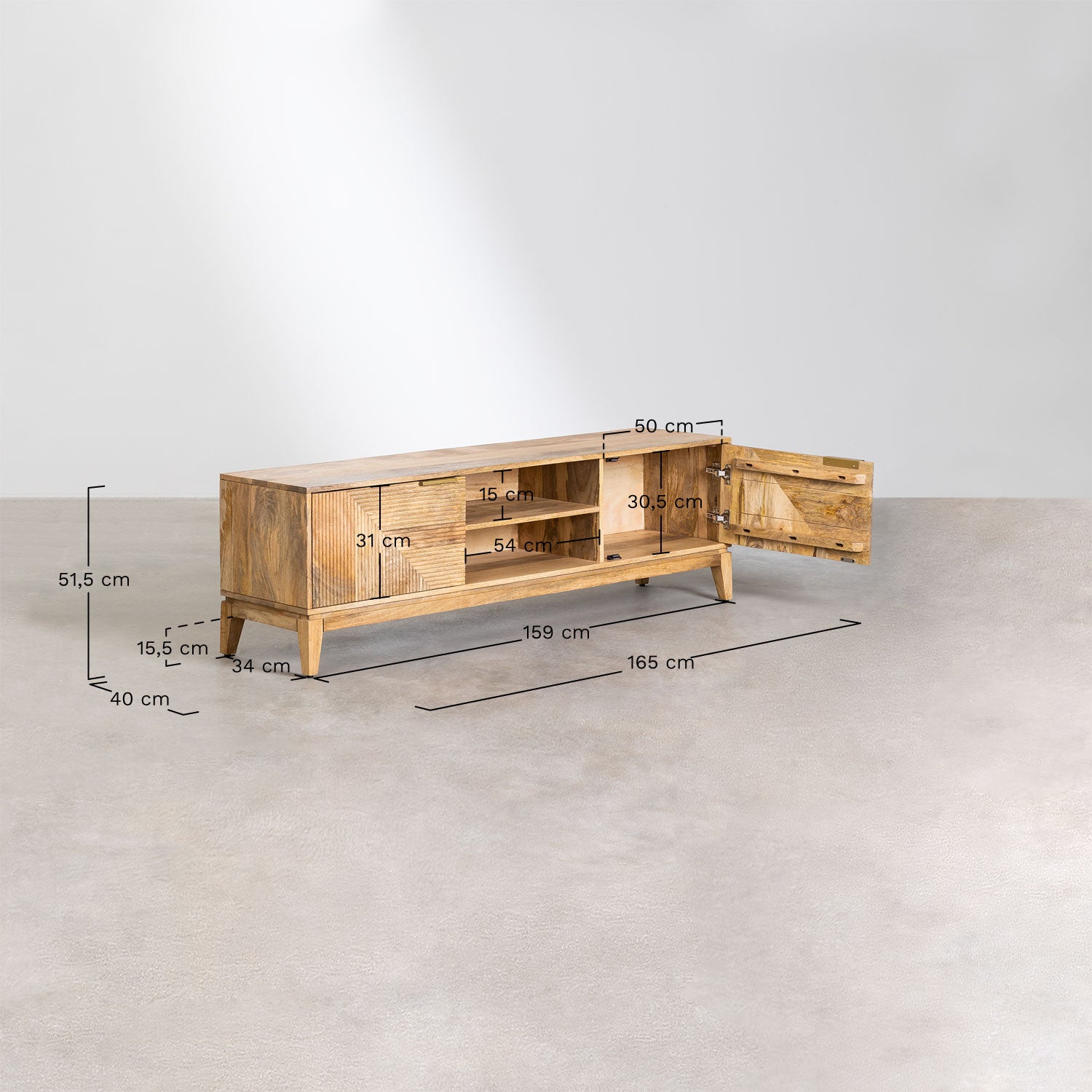 Meuble TV en manguier Baty Design