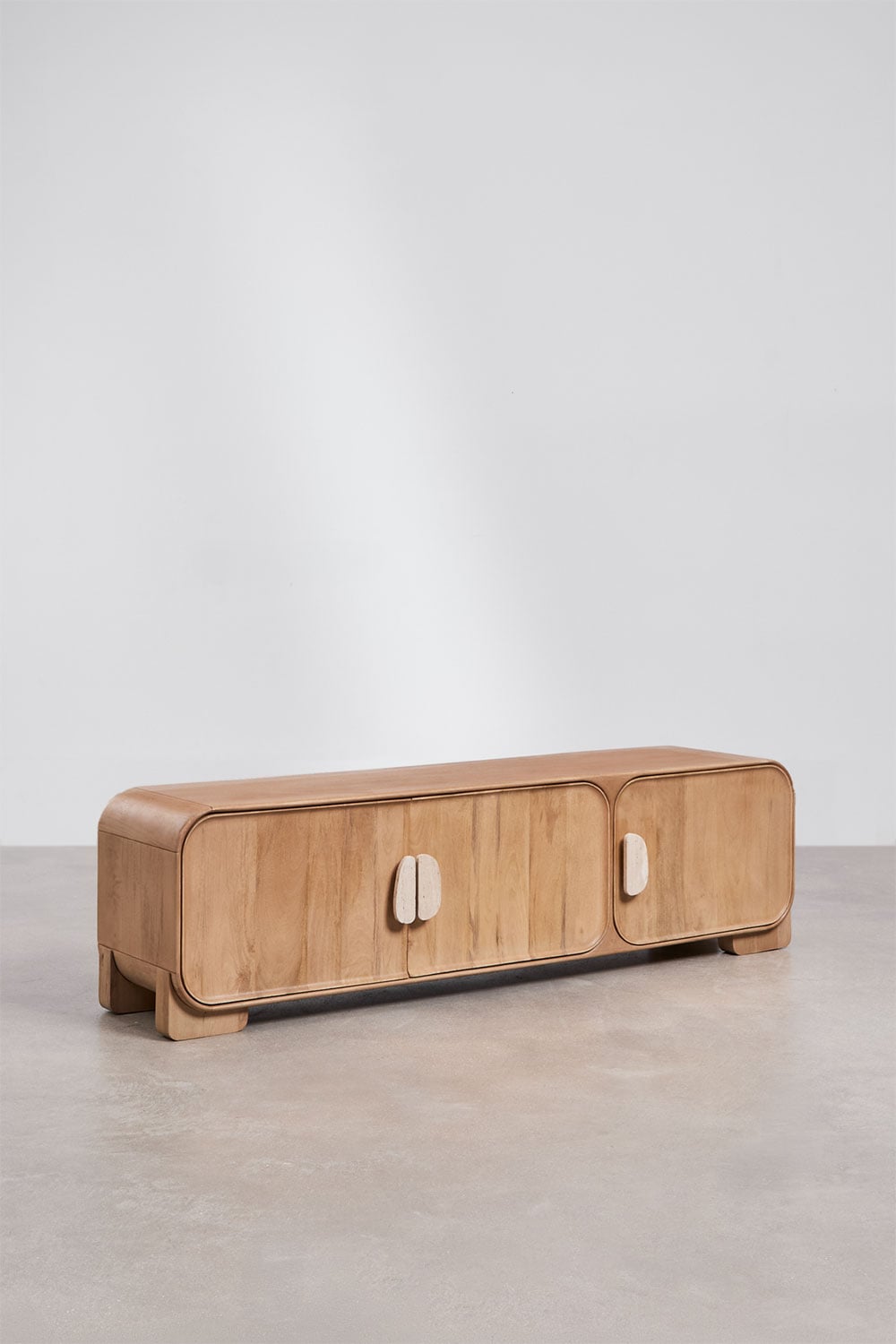 Meuble TV en bois de manguier et pierre naturelle Kivalina
