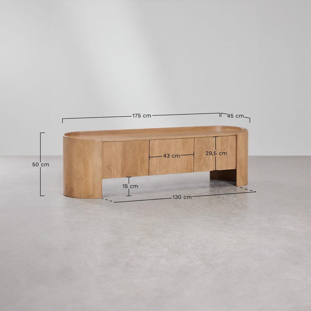 Meuble TV 175x45 cm en bois de manguier Sidney