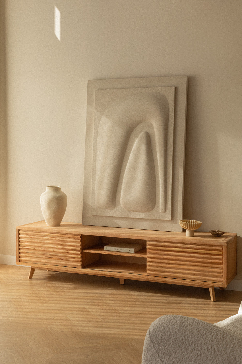 Meuble TV en bois Deleyna