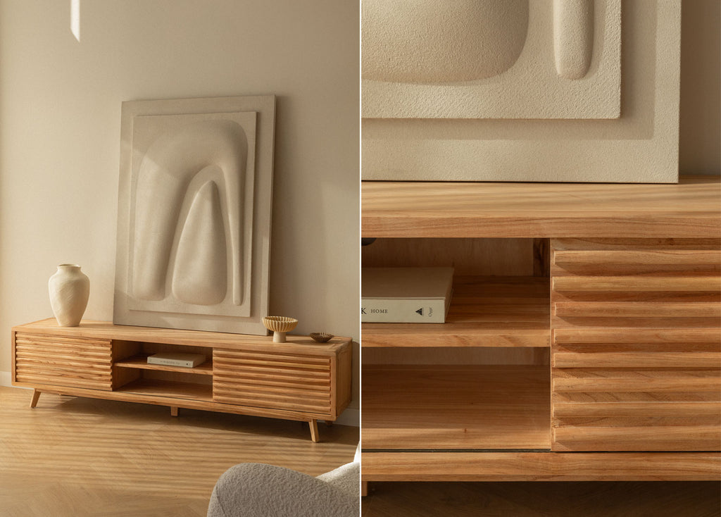 Meuble TV en bois Deleyna