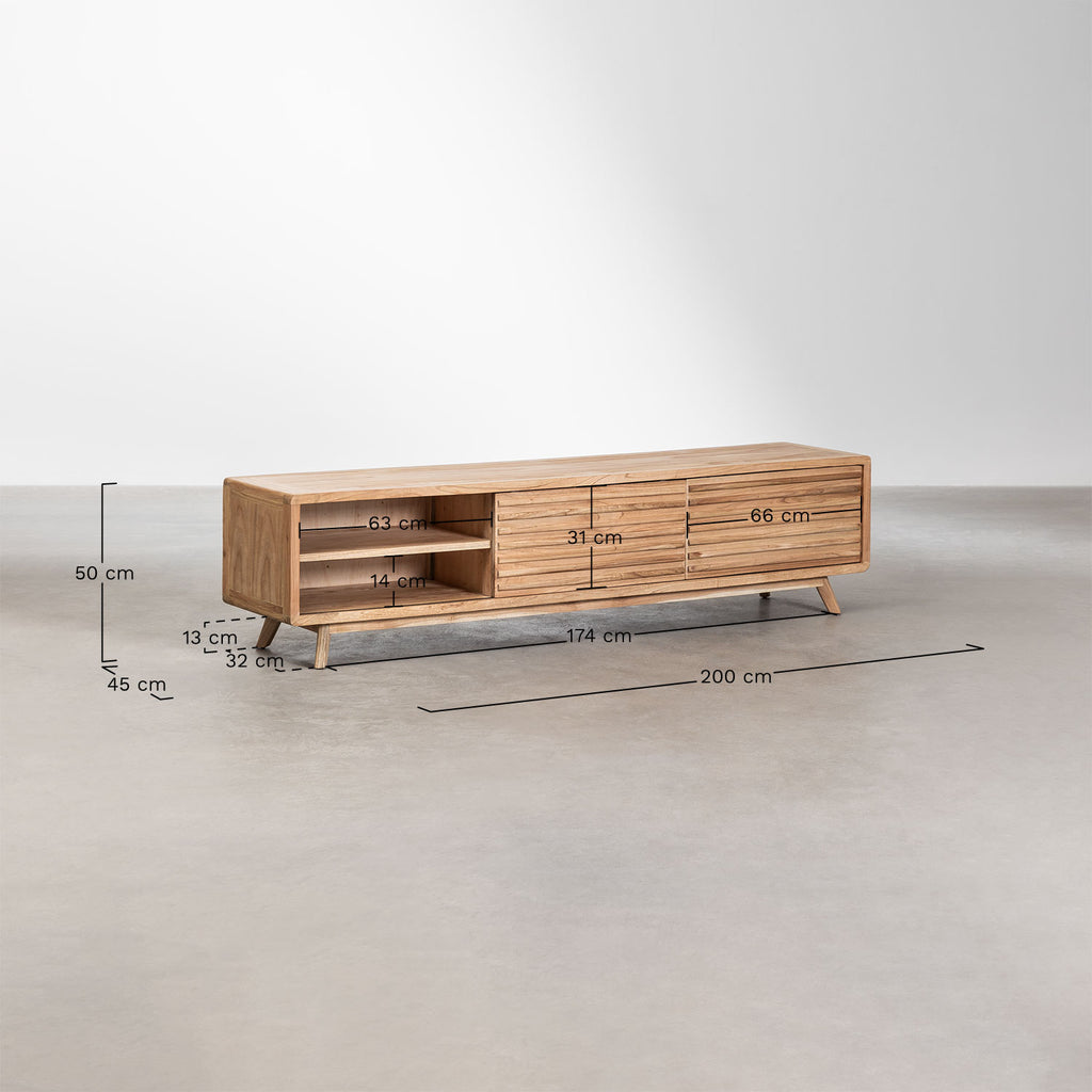 Meuble TV en bois Deleyna