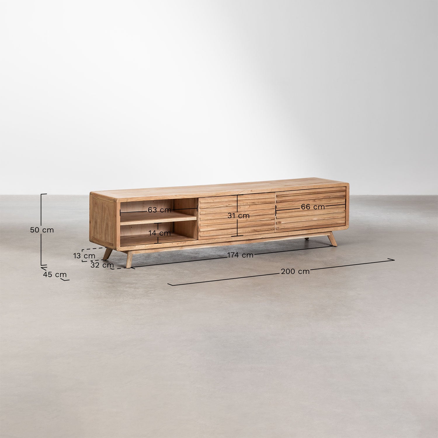 Meuble TV en bois Deleyna