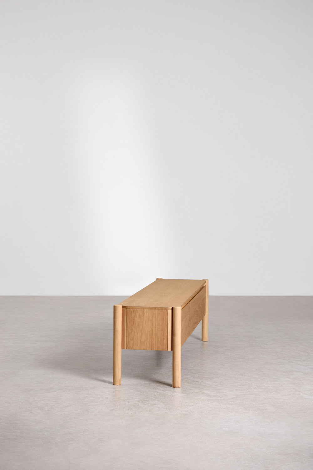 Meuble TV 185x45 cm en MDF avec placage chêne Munden