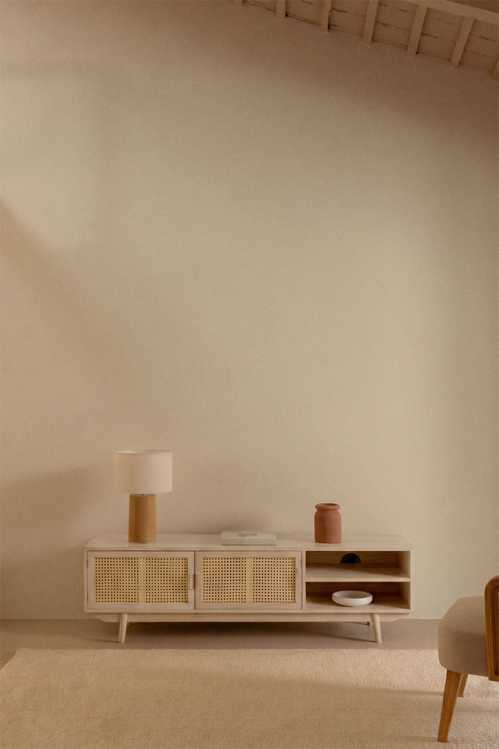Meuble TV 150x40 cm en bois Ralik