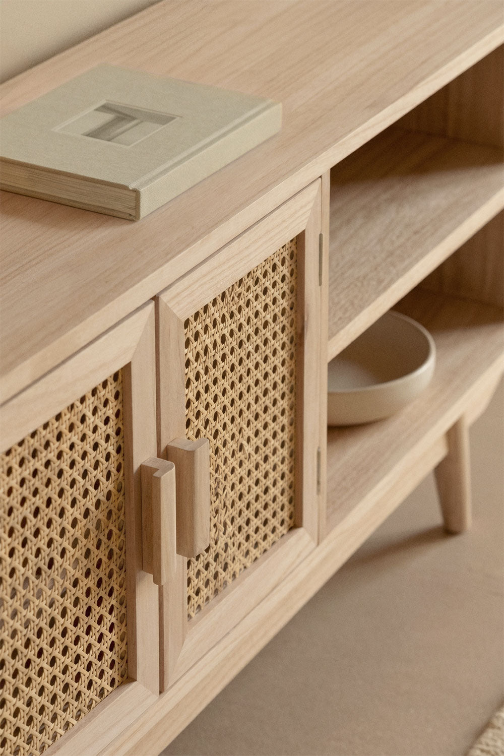 Meuble TV 150x40 cm en bois Ralik
