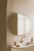 Miroir mural ovale pour salle de bain avec lumière LED et anti-buée Riben