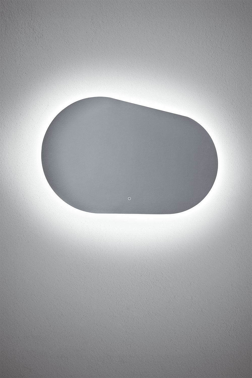 Miroir mural ovale pour salle de bain avec lumière LED et anti-buée Riben