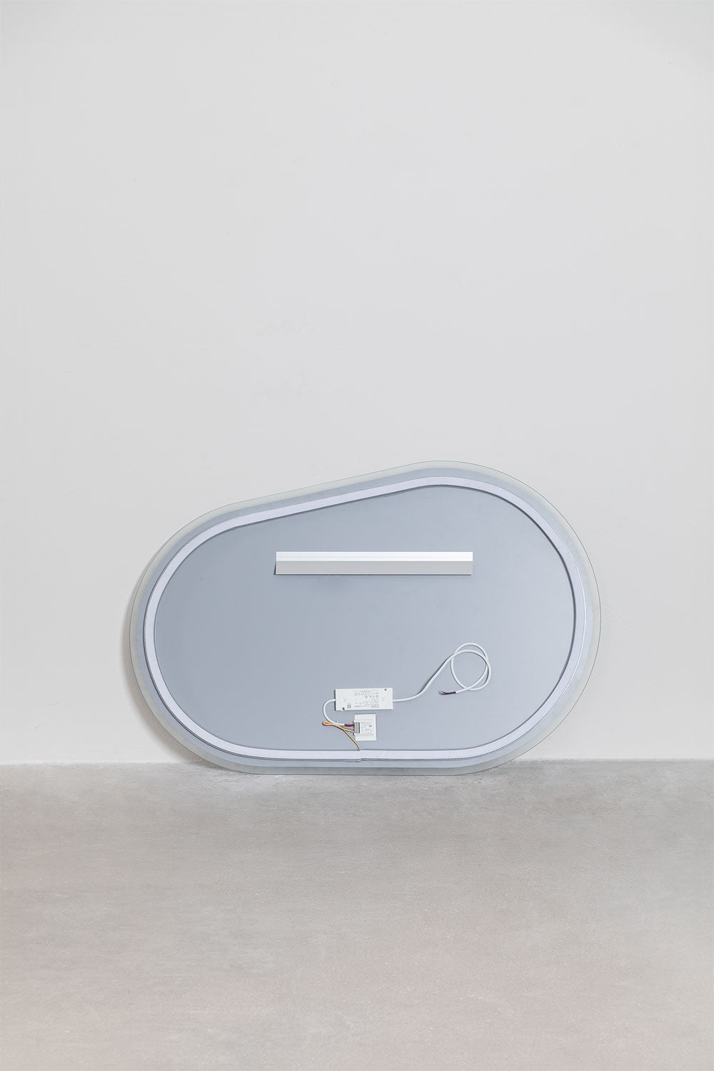 Miroir mural ovale pour salle de bain avec lumière LED et anti-buée Riben