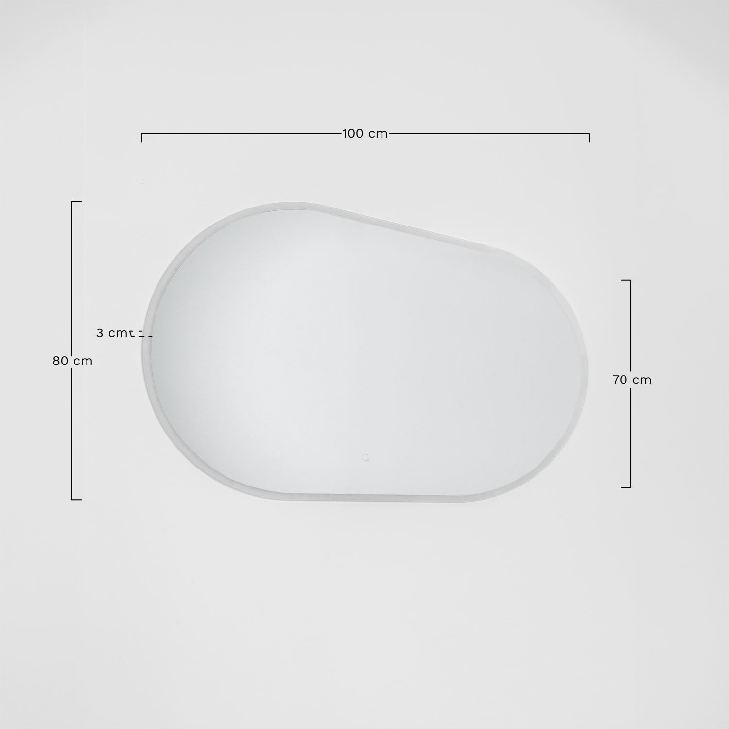 Miroir mural ovale pour salle de bain avec lumière LED et anti-buée Riben