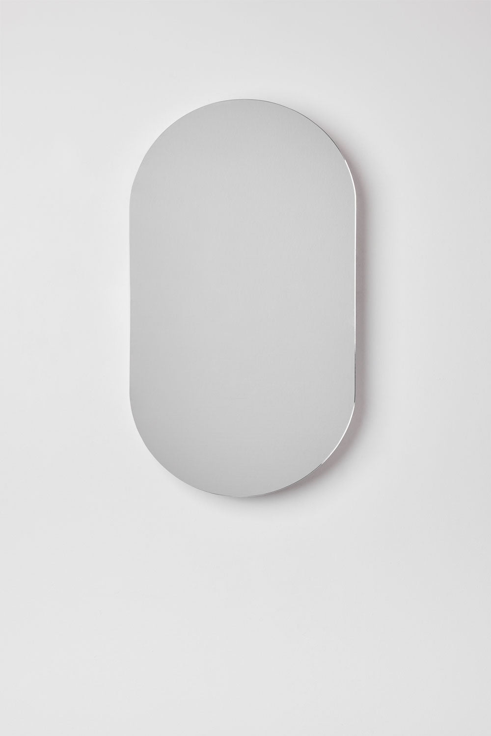 Miroir mural ovale 50x90 cm pour salle de bain avec rangement Oricsa