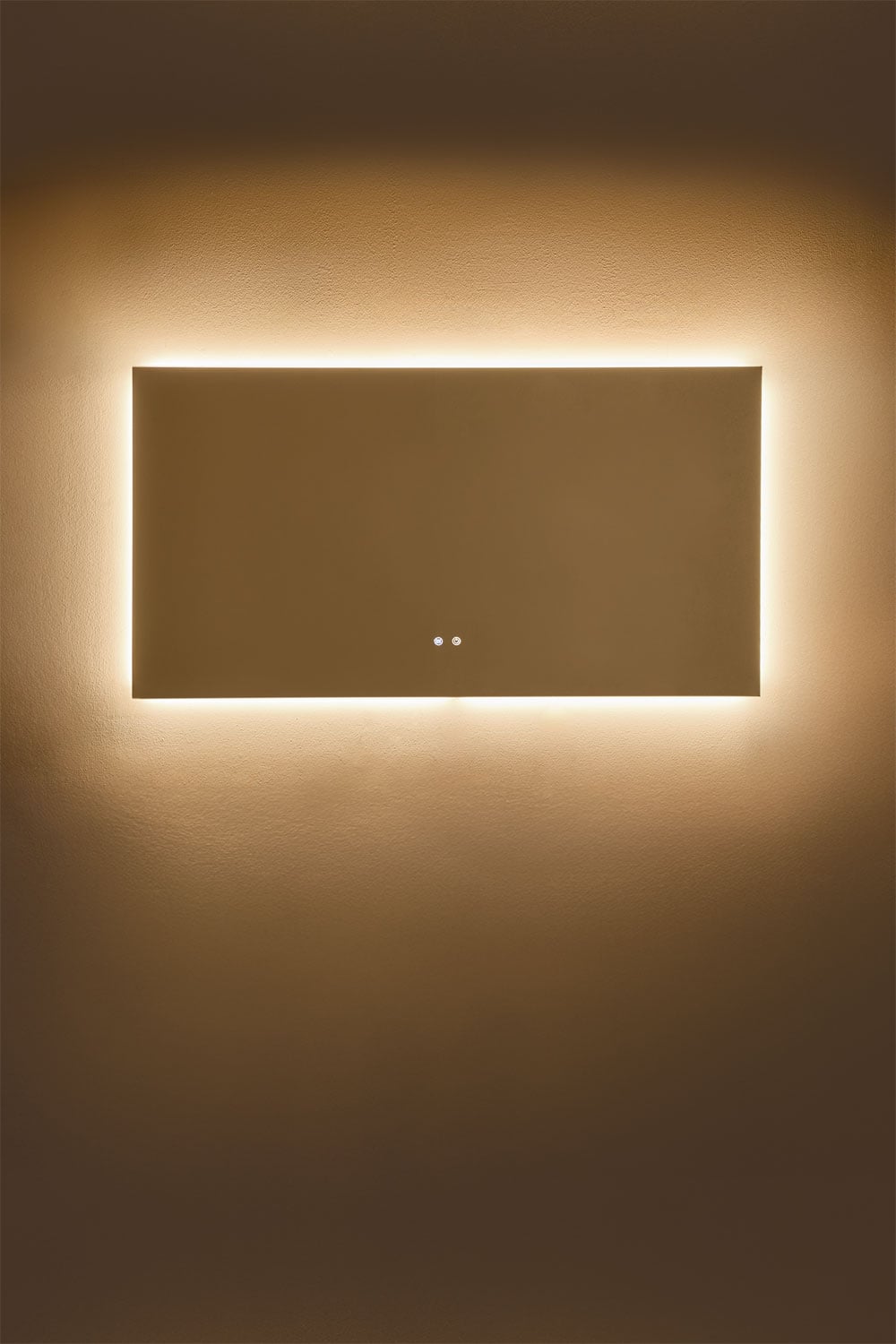 Miroir mural rectangulaire 140x75 cm pour salle de bain avec lumière LED et anti-buée Riben