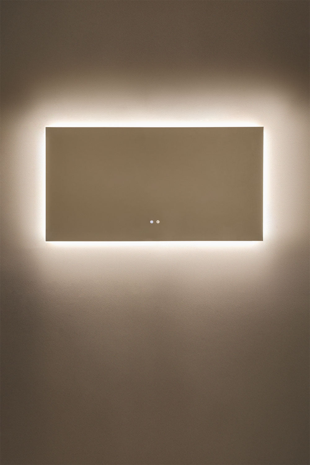Miroir mural rectangulaire 140x75 cm pour salle de bain avec lumière LED et anti-buée Riben