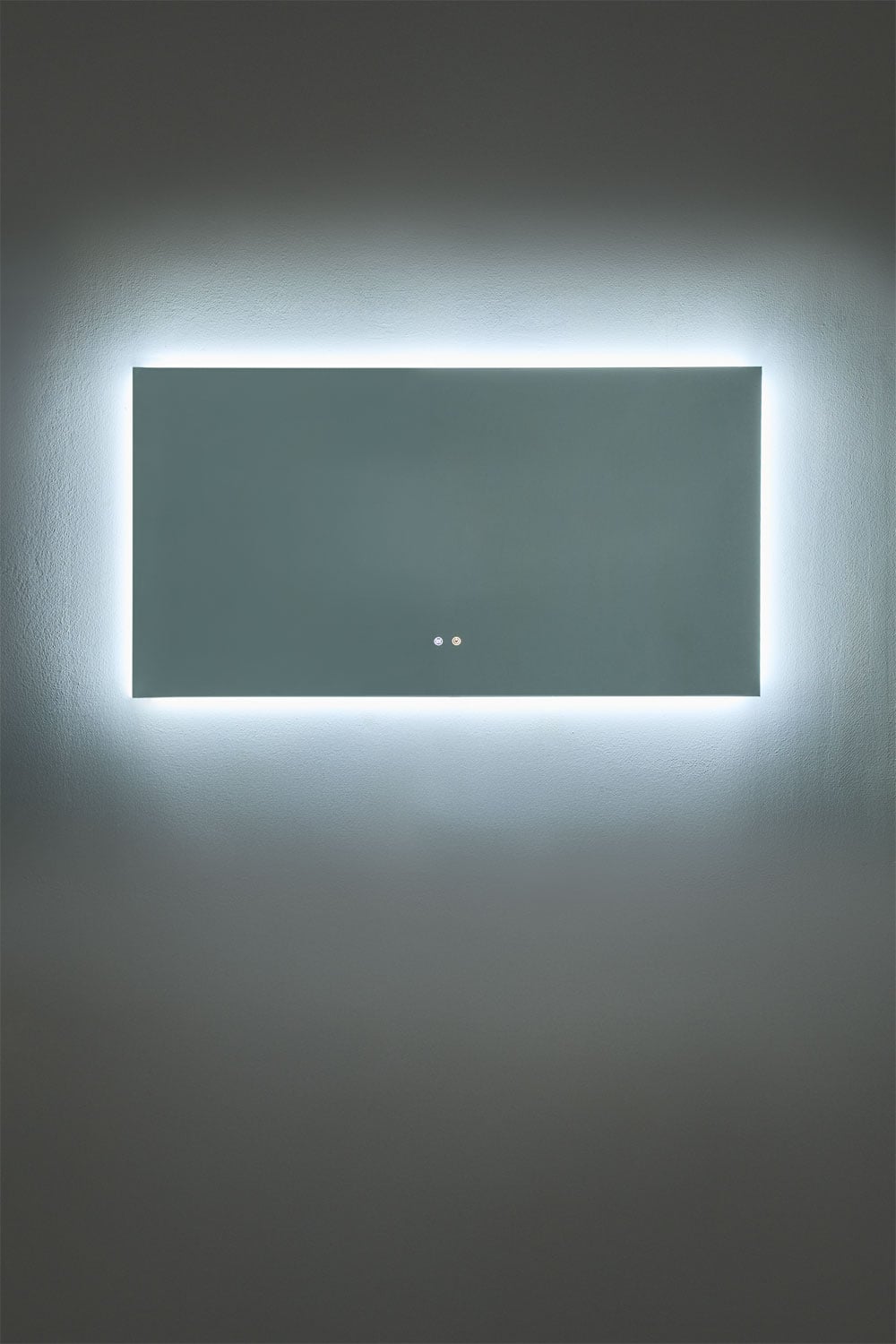 Miroir mural rectangulaire 140x75 cm pour salle de bain avec lumière LED et anti-buée Riben